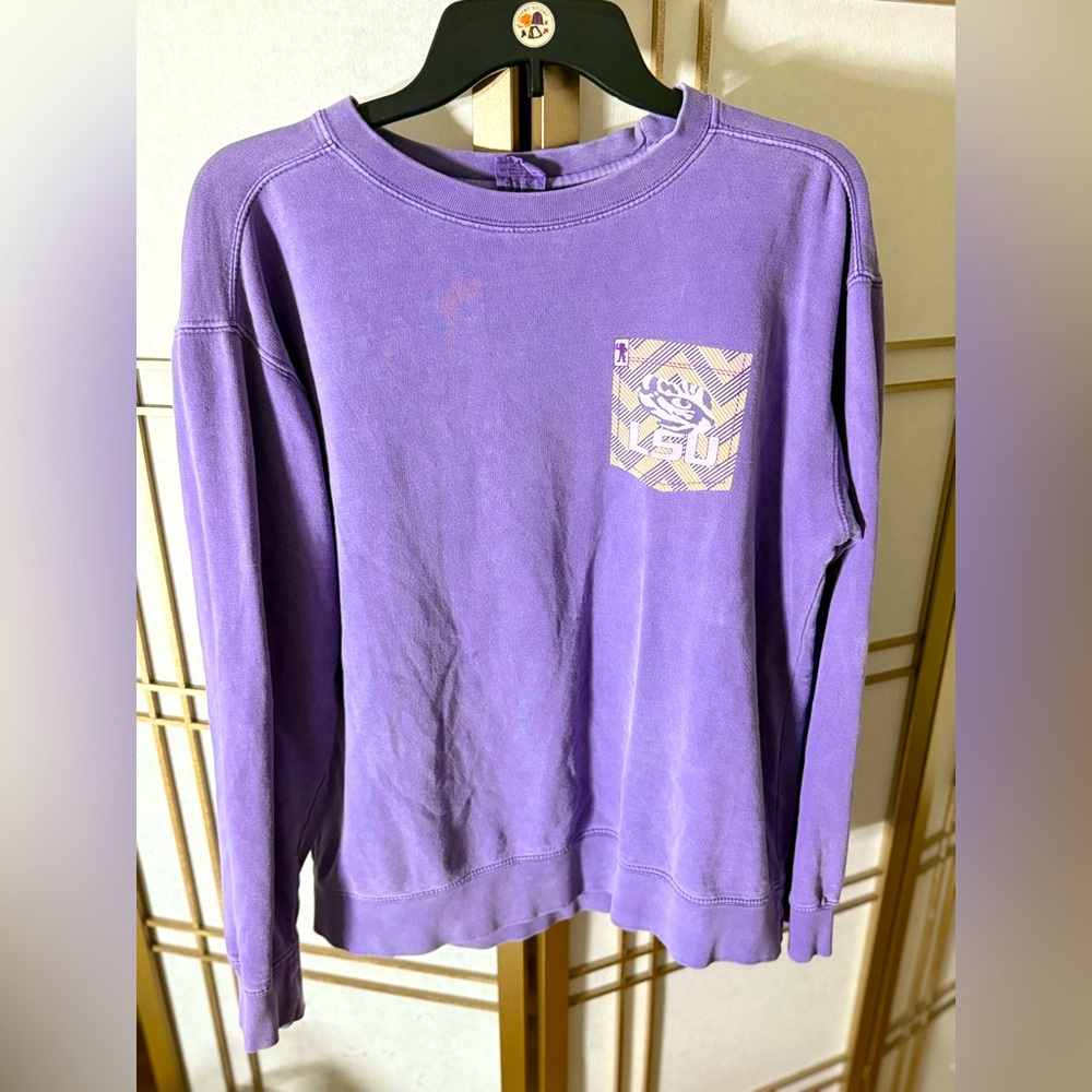 LSU Pressbox Brand Purple Crewneck Sweatshirt - Women’s Size Small